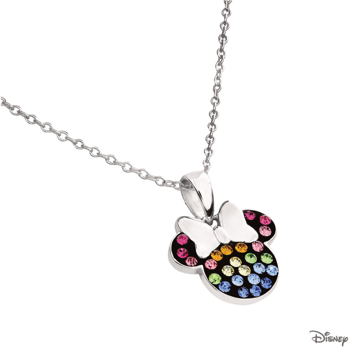 Naszyjnik z kolorowymi cyrkoniami - Myszka Minnie - Disney