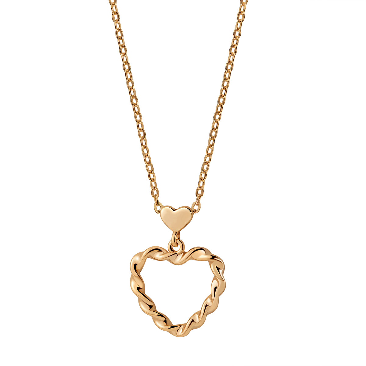 Naszyjnik srebrny pozłacany - serce