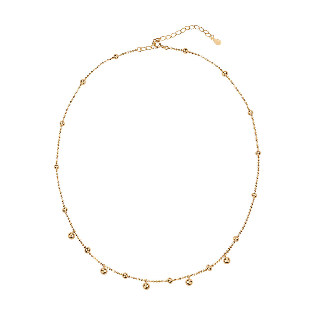 Naszyjnik srebrny pozłacany - kulki