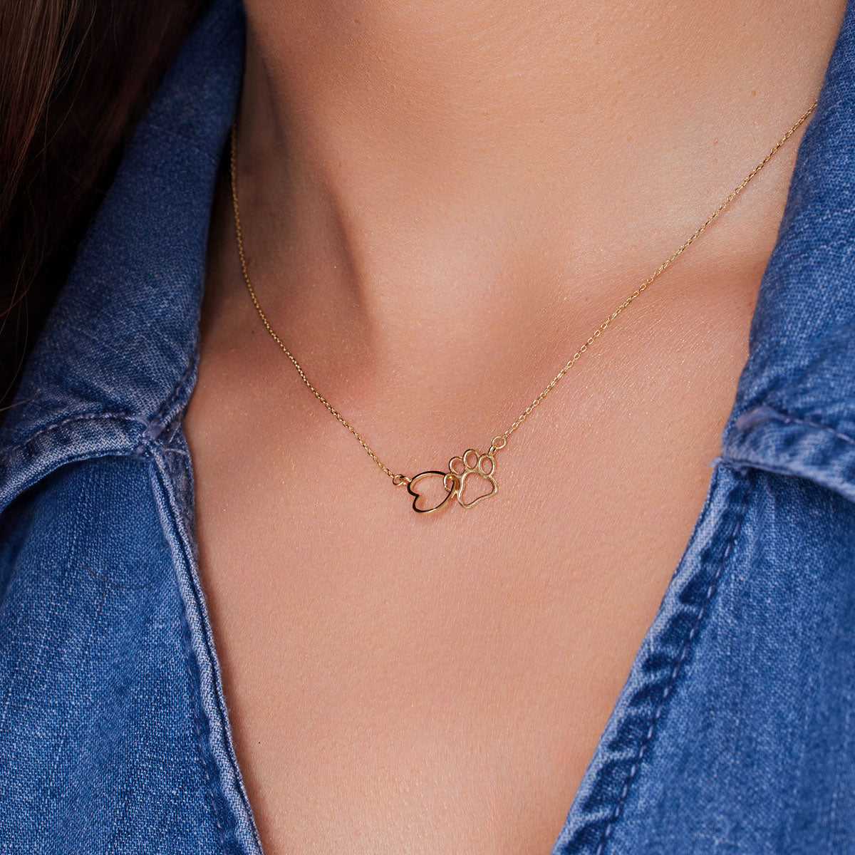 Naszyjnik złoty - psia łapa - Bambini