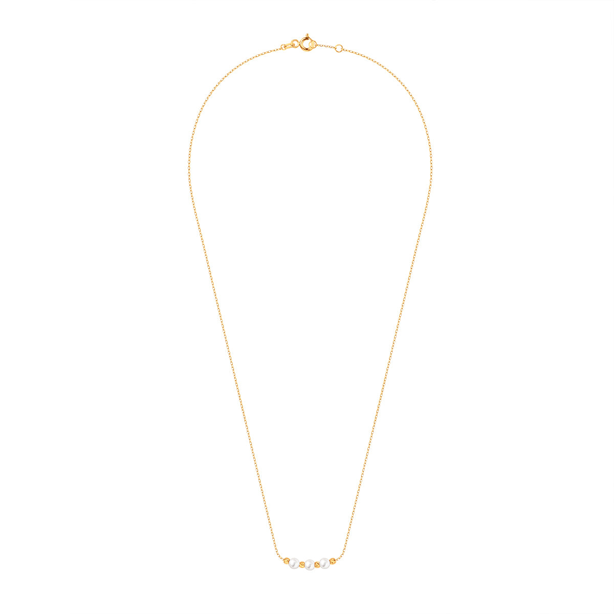 Naszyjnik złoty z perłami - kulki