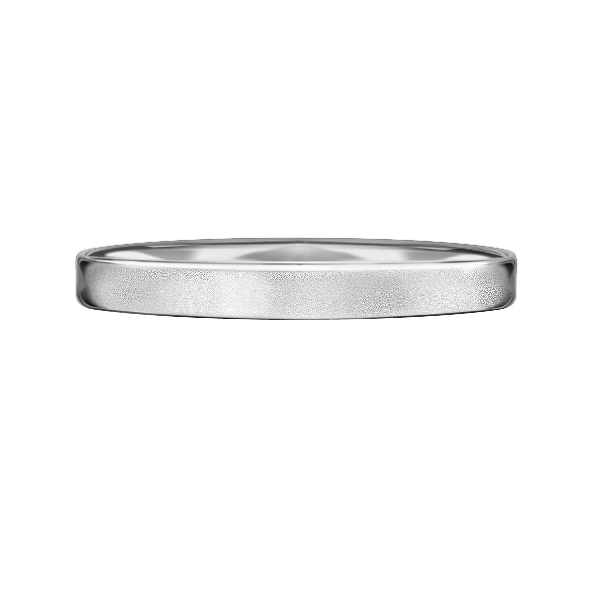 Obrączka ślubna z białego złota - 750 - piaskowana - 2 mm
