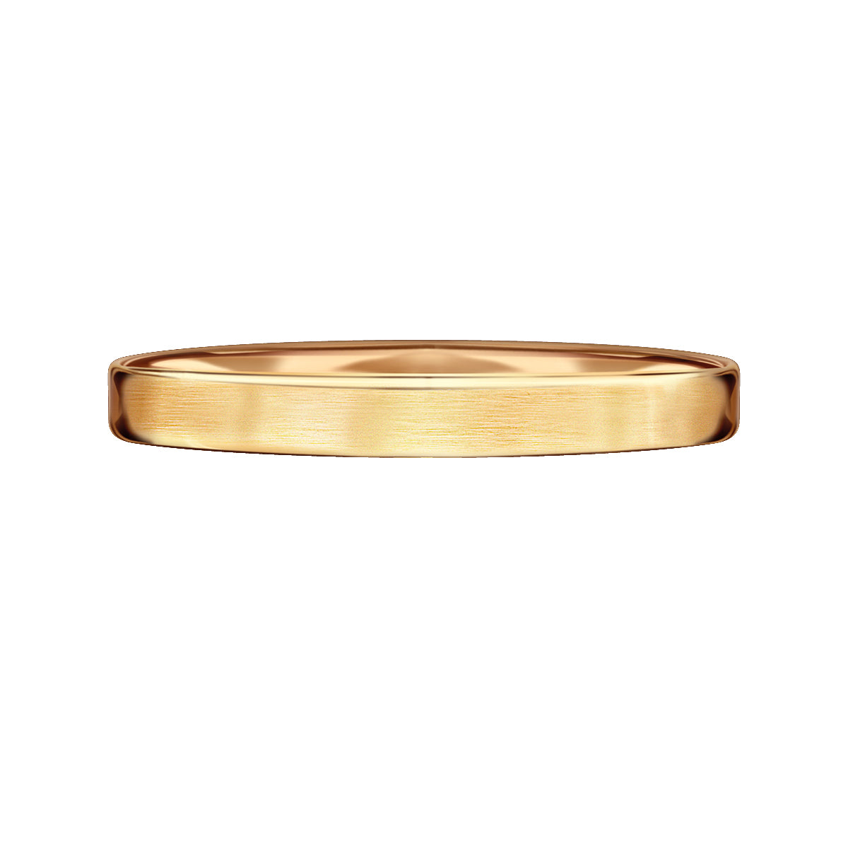 Obrączka ślubna z żółtego złota - 750 - satynowana - 2 mm