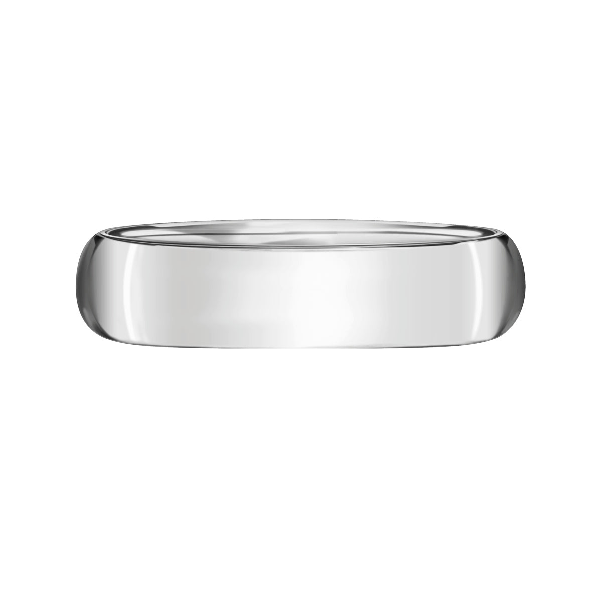 Obrączka ślubna z białego złota - 750 - polerowana - 4 mm
