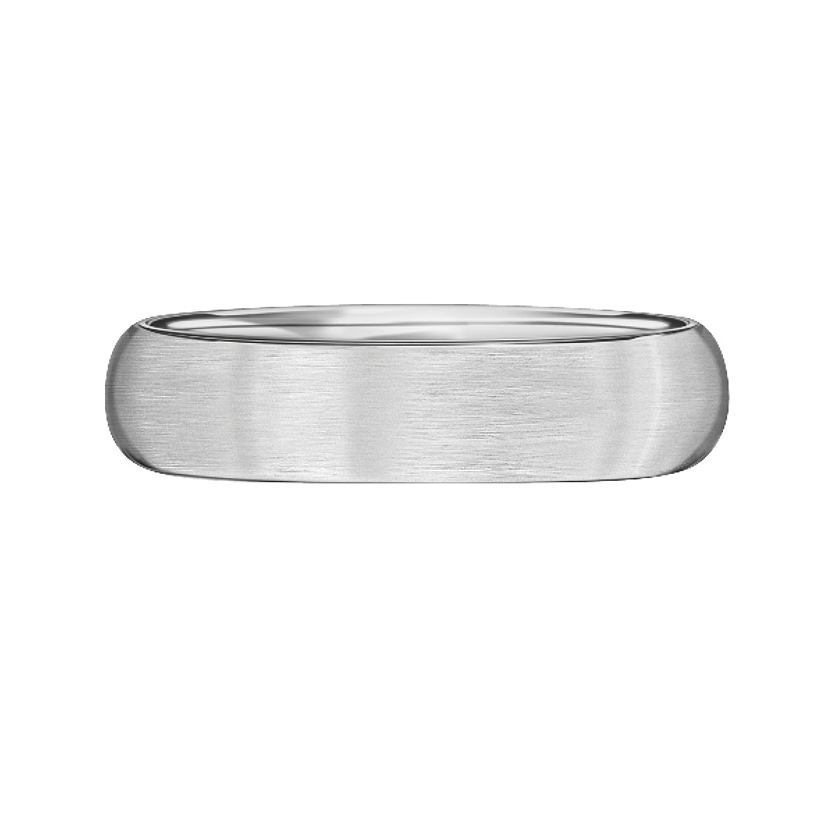 Obrączka ślubna z białego złota - 750 - satynowana - 4 mm