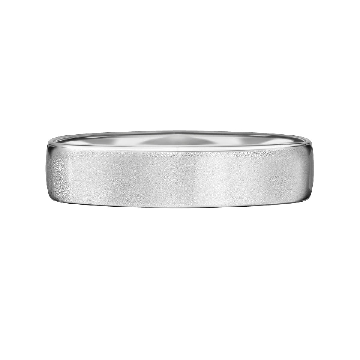 Obrączka ślubna z białego złota - 750 - piaskowana - 4 mm