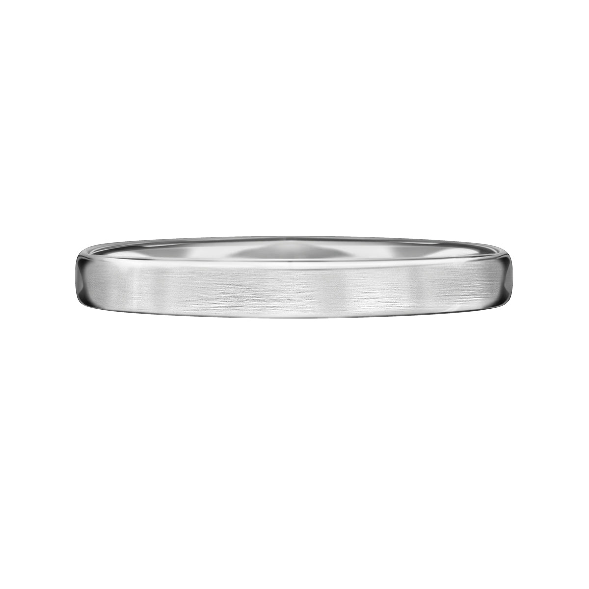 Obrączka ślubna z białego złota - 750 - satynowana - 2 mm