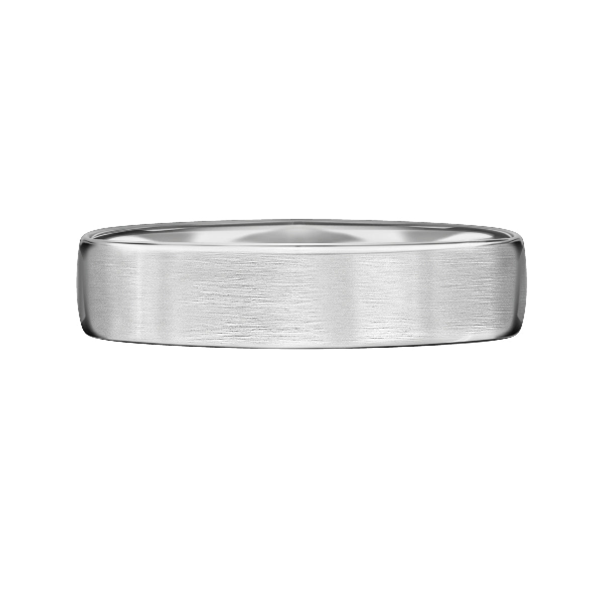 Obrączka ślubna z białego złota - 750 - satynowana - 4 mm