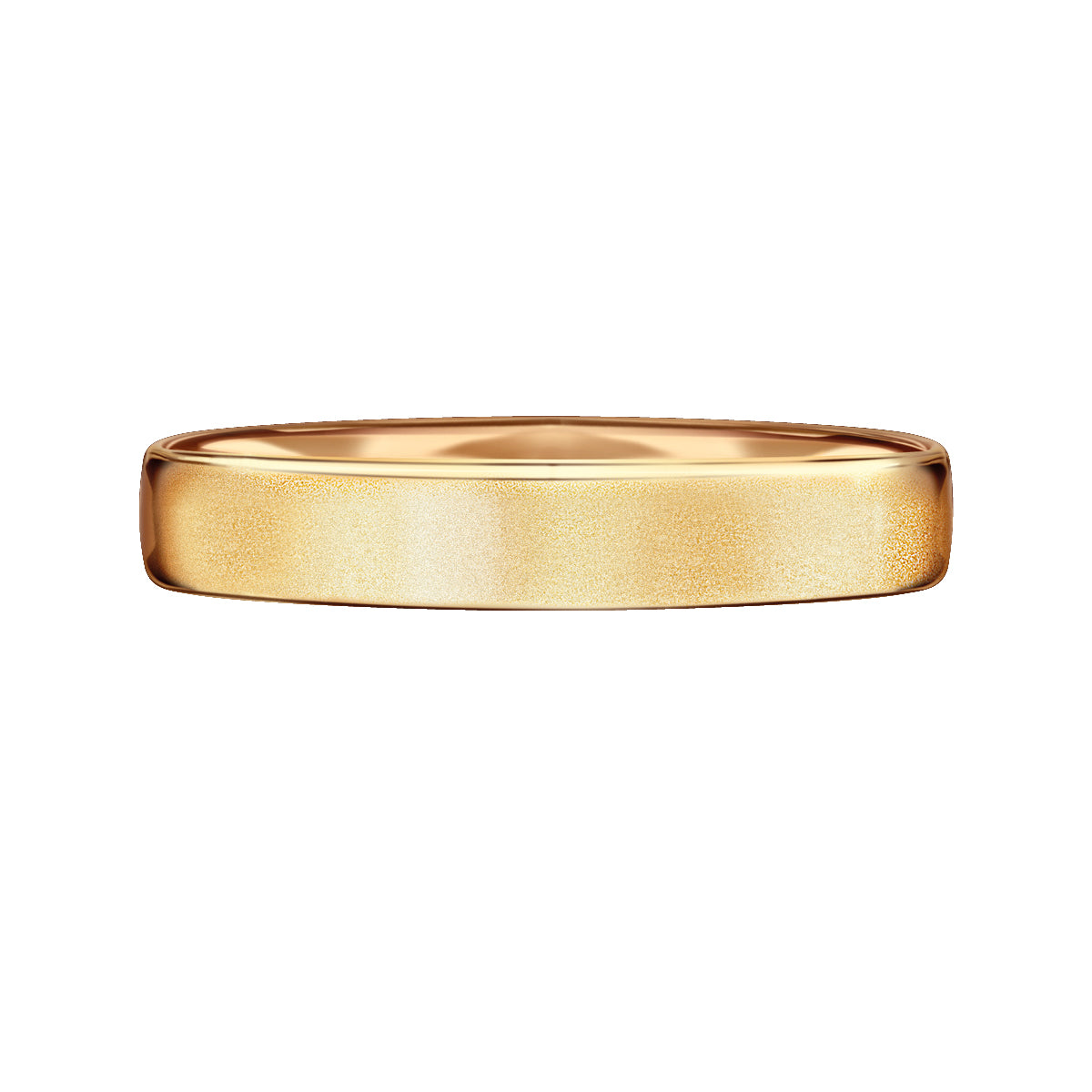 Obrączka ślubna z żółtego złota - 750 - piaskowana - 3 mm