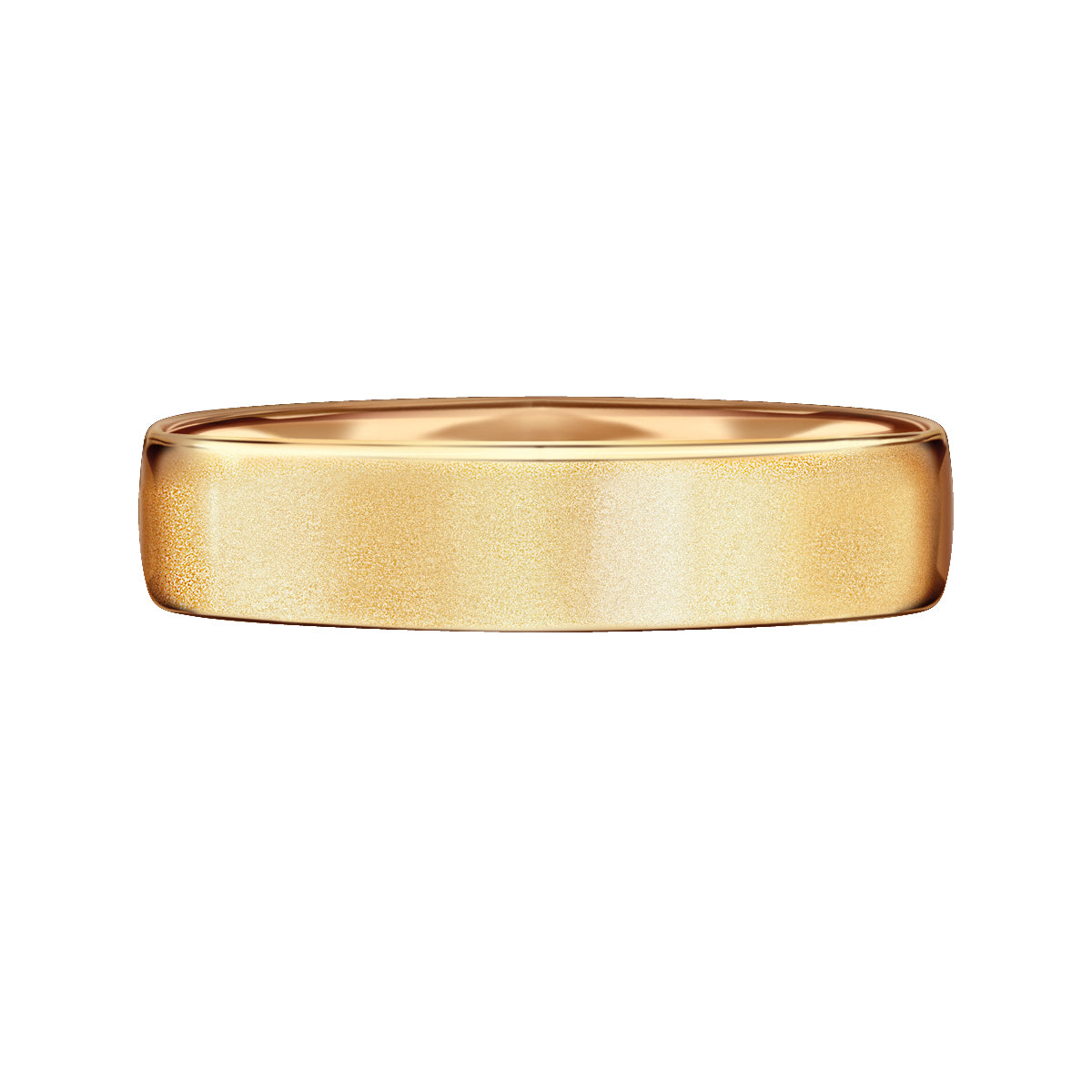 Obrączka ślubna z żółtego złota - 750 - piaskowana - 4 mm