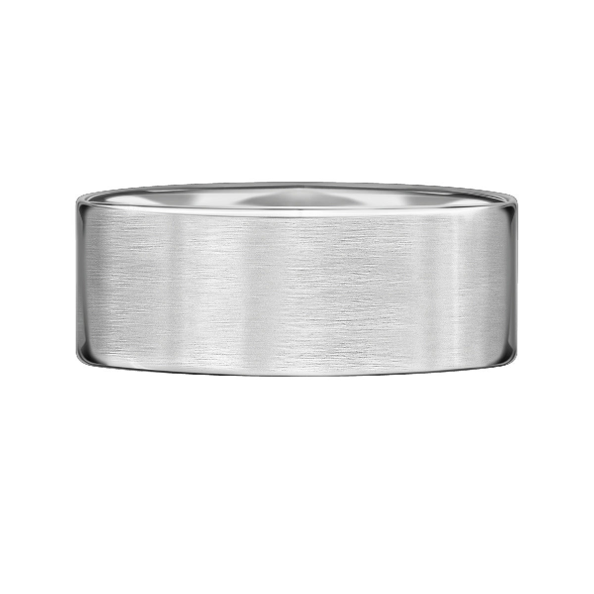 Obrączka ślubna z białego złota - 333 - satynowana - 7 mm