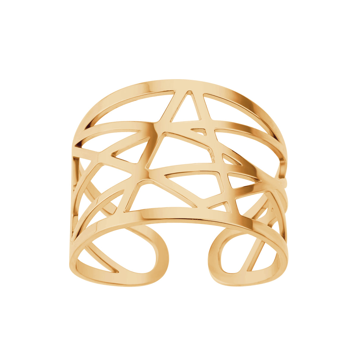 Pierścionek stalowy otwarty - ażurowy - Moderno