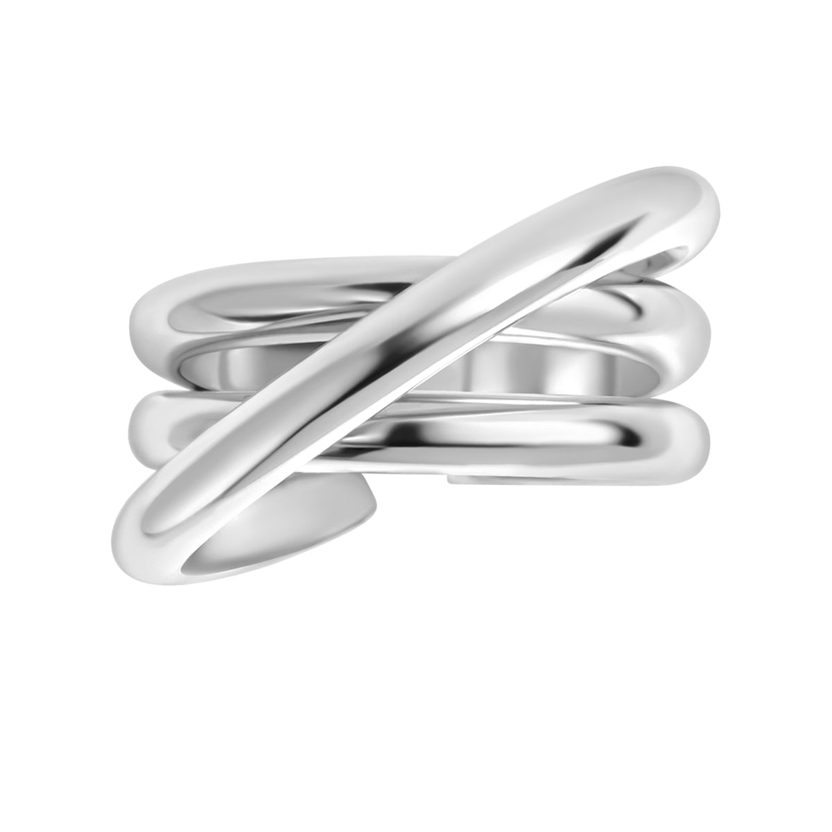 Pierścionek stalowy - potrójny - Moderno