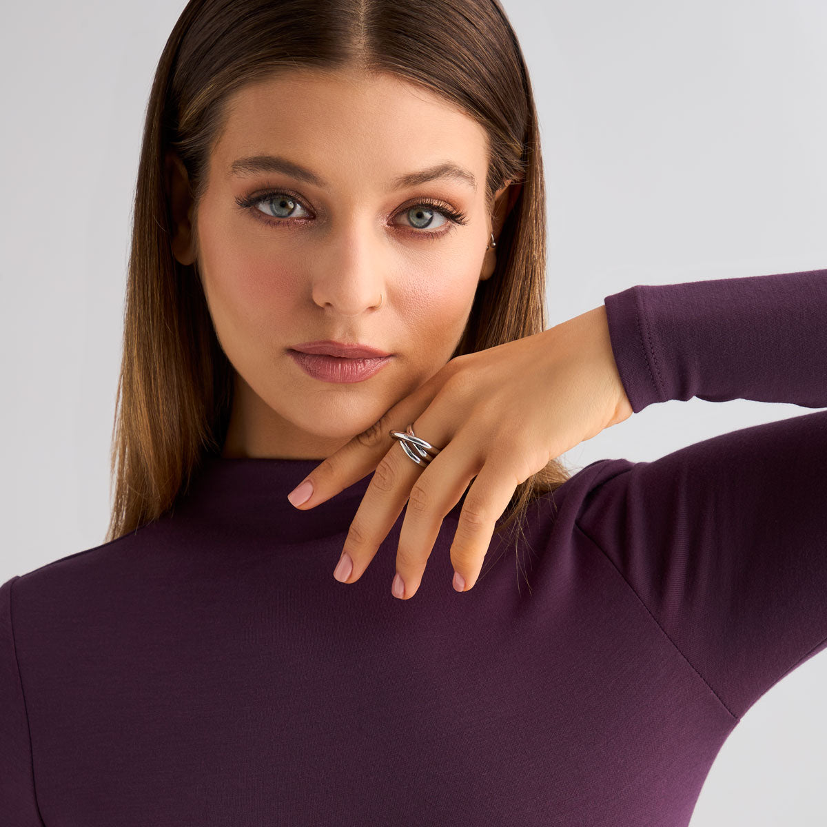 Pierścionek stalowy - potrójny - Moderno