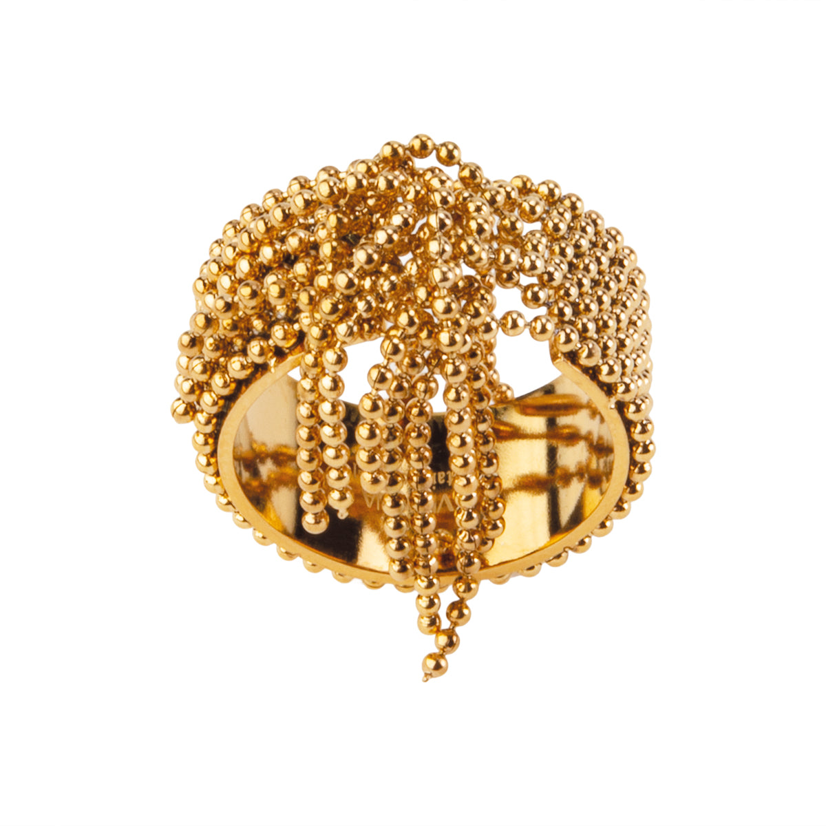 Pierścionek stalowy otwarty - kulki - Moderno