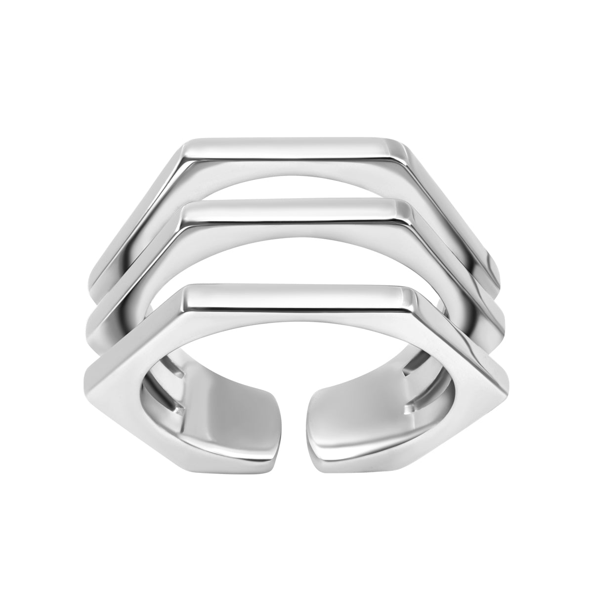 Pierścionek z mosiądzu - geometryczny - Moderno