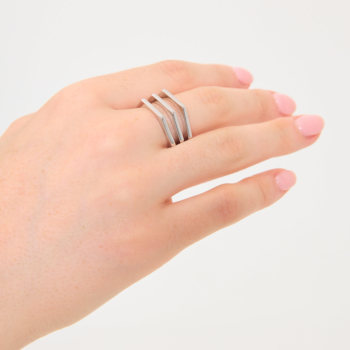 Pierścionek z mosiądzu - geometryczny - Moderno