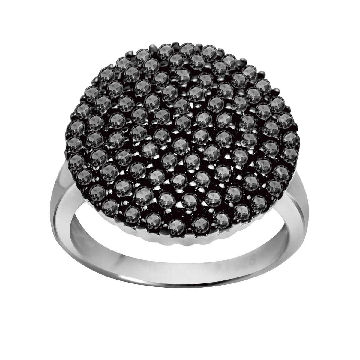 Pierścionek srebrny z czarnymi cyrkoniami - Evento
