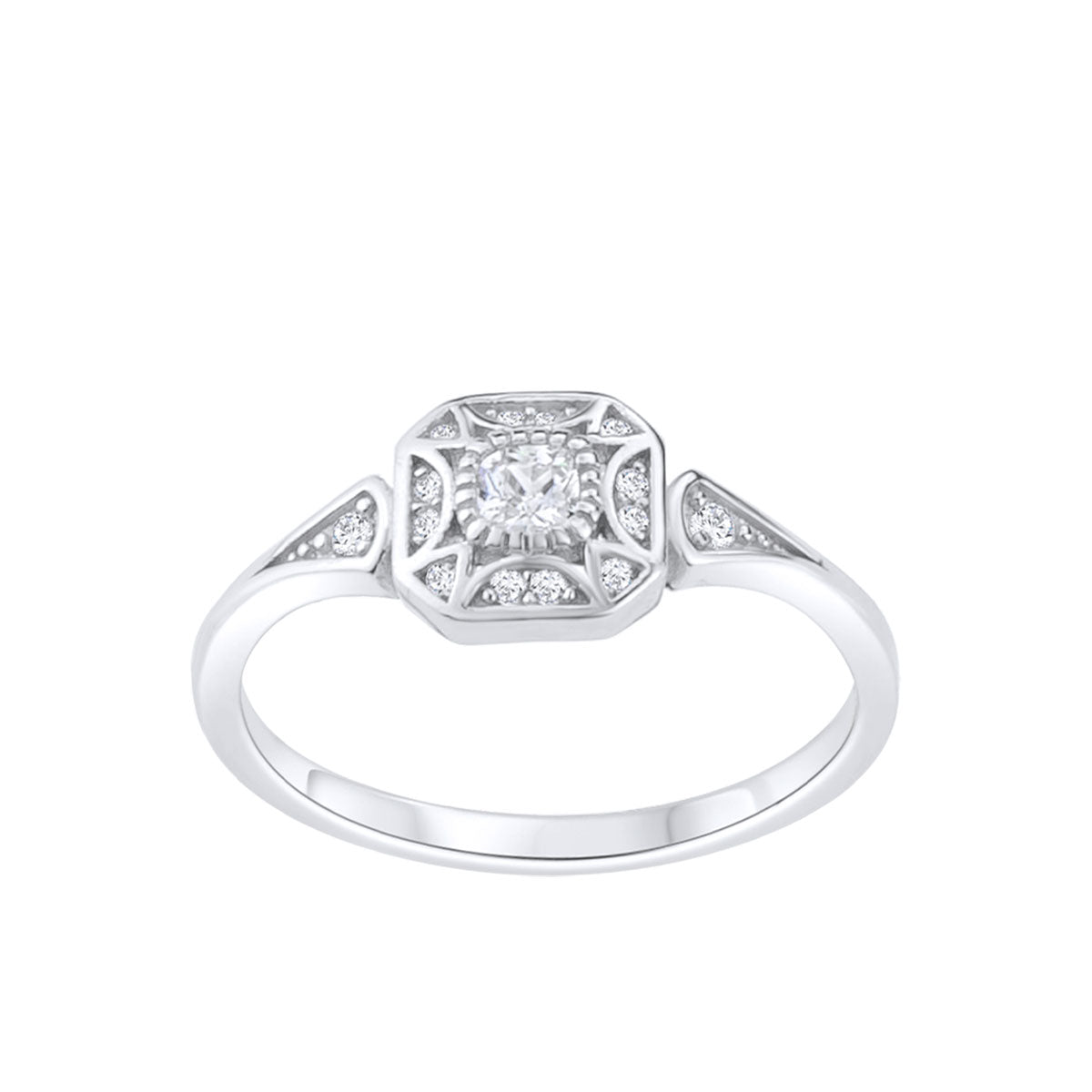 Pierścionek srebrny z cyrkoniami