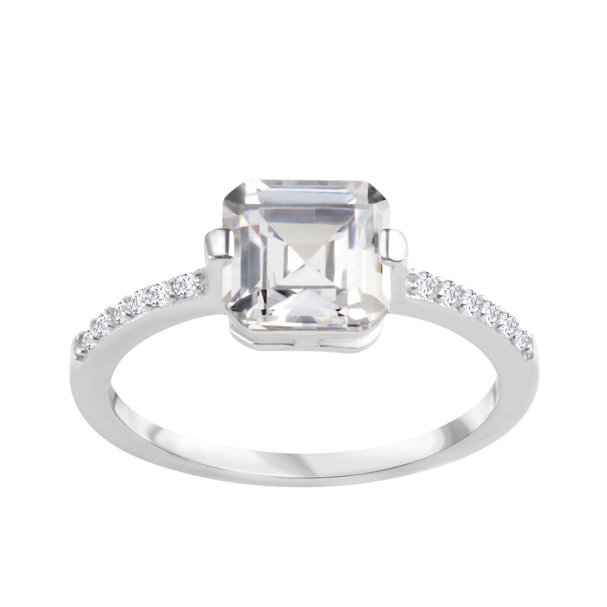 Pierścionek srebrny z cyrkoniami