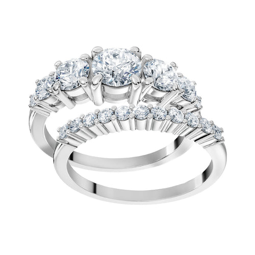 Zestaw srebrnych pierścionków z cyrkoniami