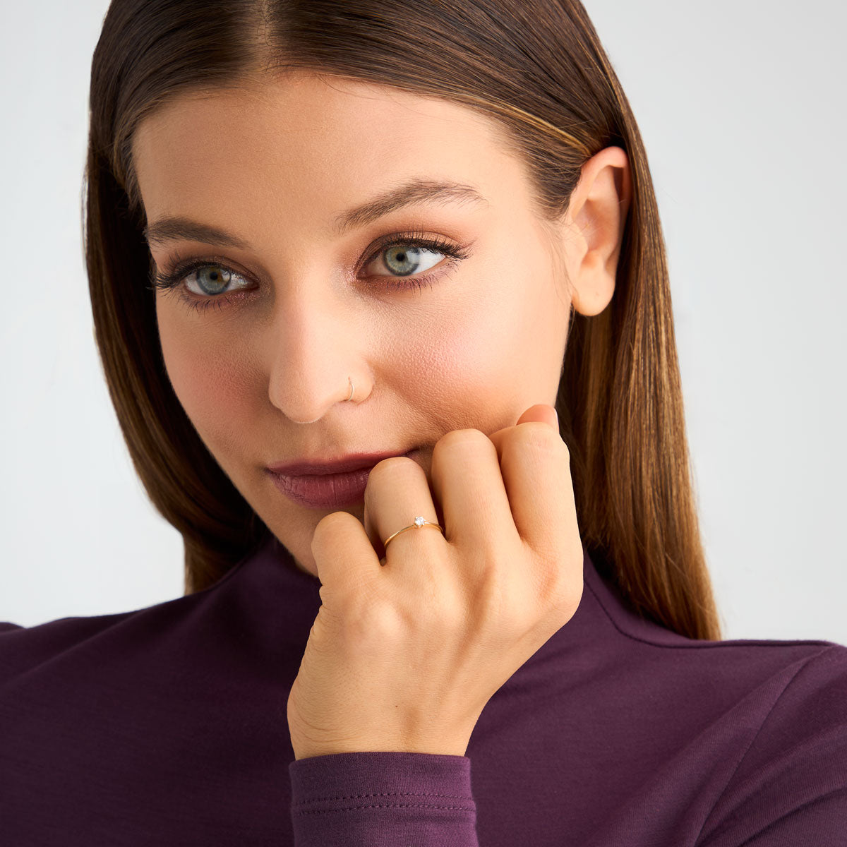 Pierścionek złoty z cyrkonią