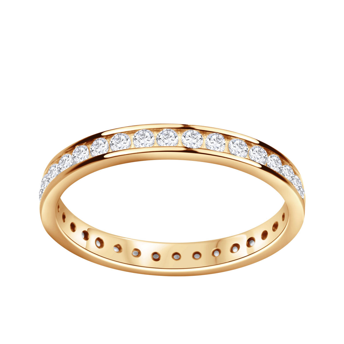 Pierścionek złoty obrączkowy z cyrkoniami - Verona