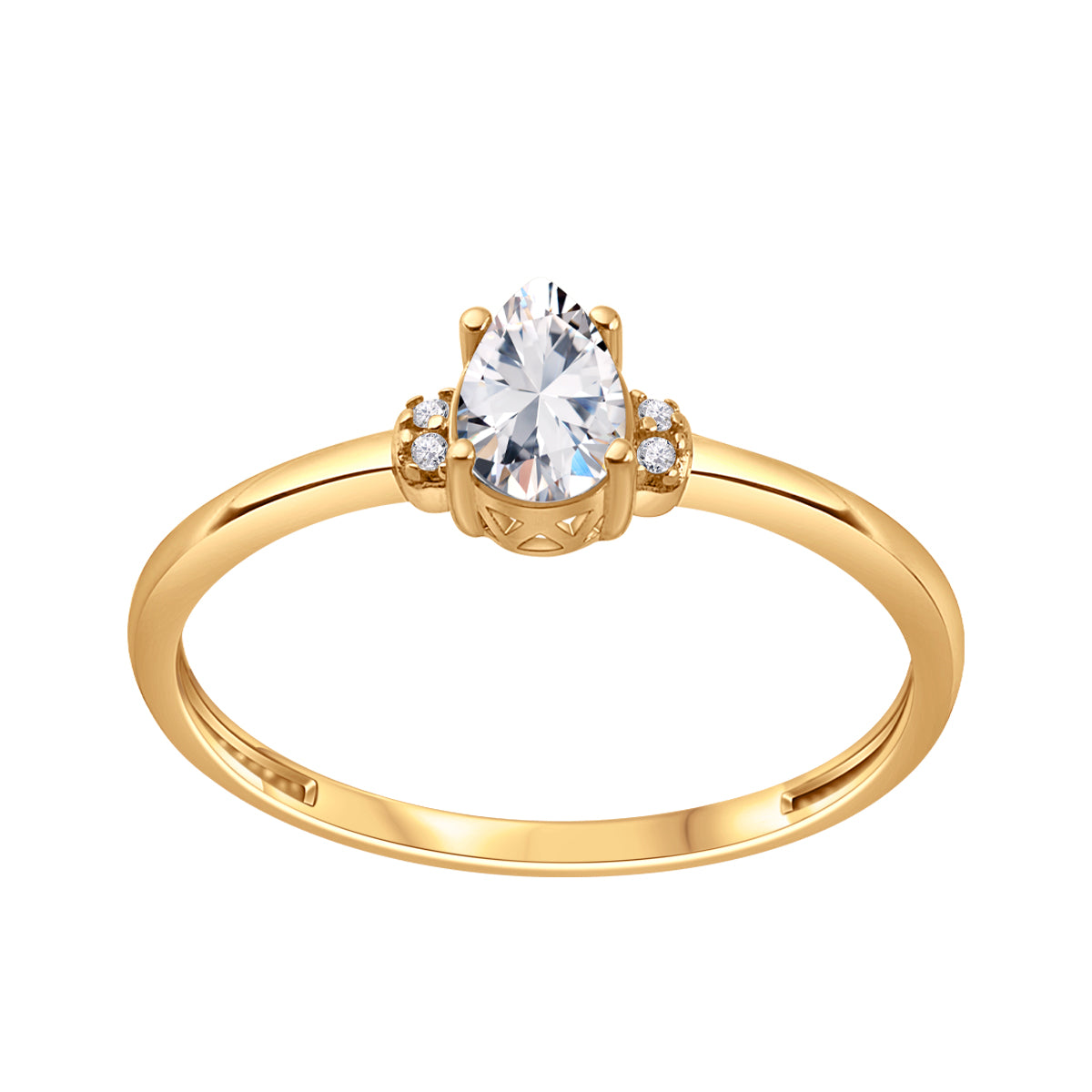 Pierścionek złoty z cyrkoniami