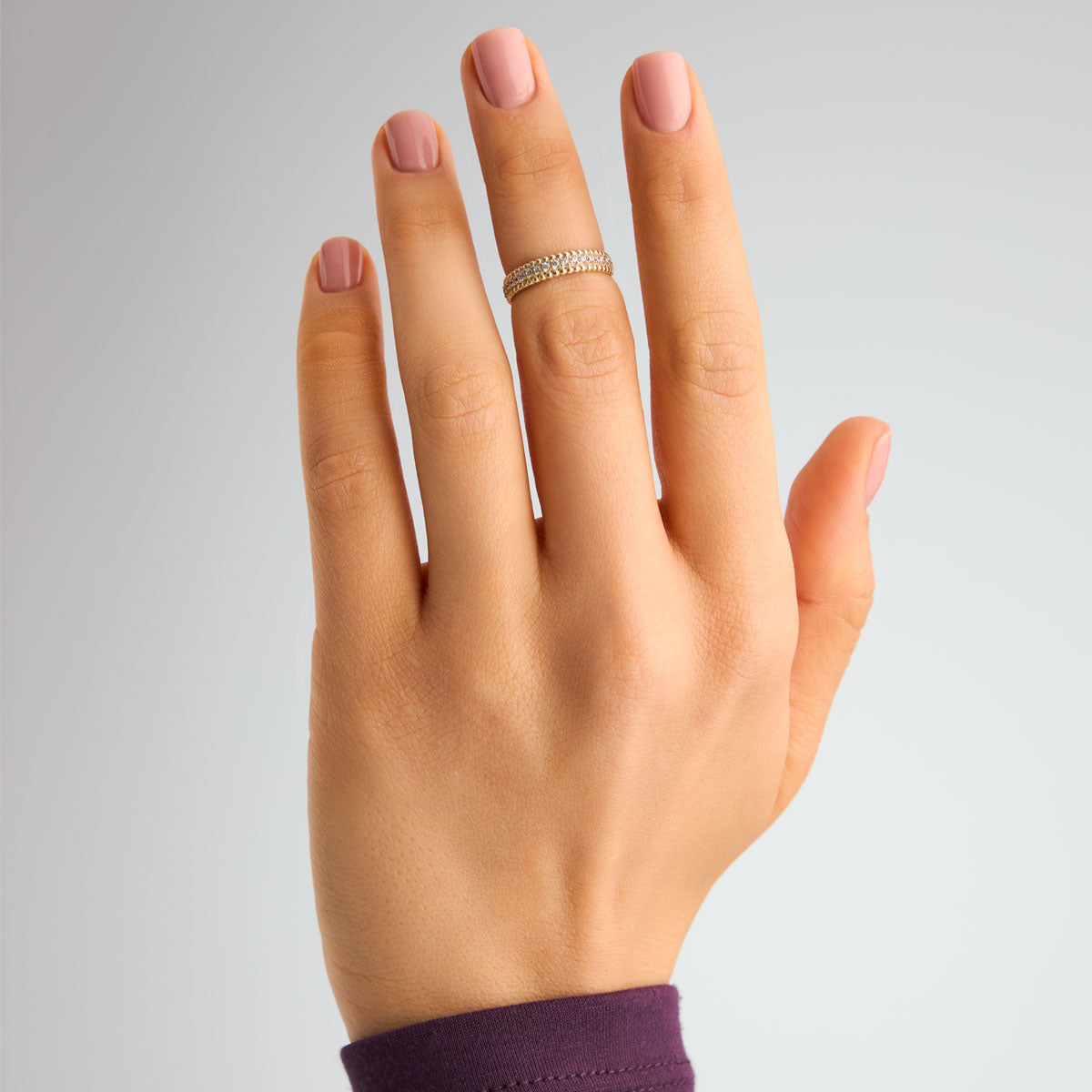 Pierścionek złoty z cyrkoniami - kulki