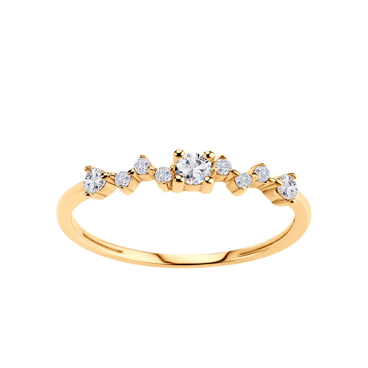 Pierścionek złoty z cyrkoniami