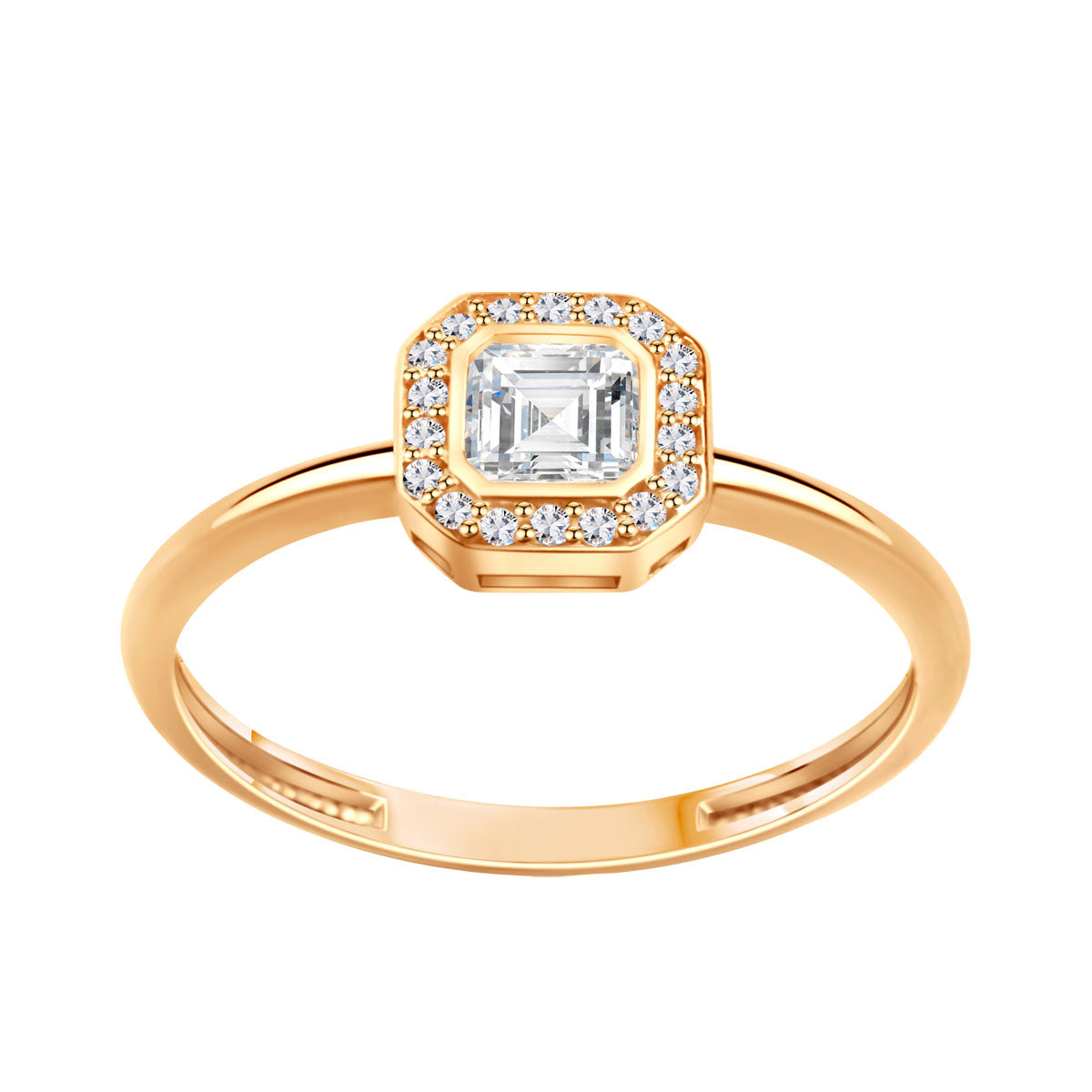 Pierścionek złoty z cyrkoniami