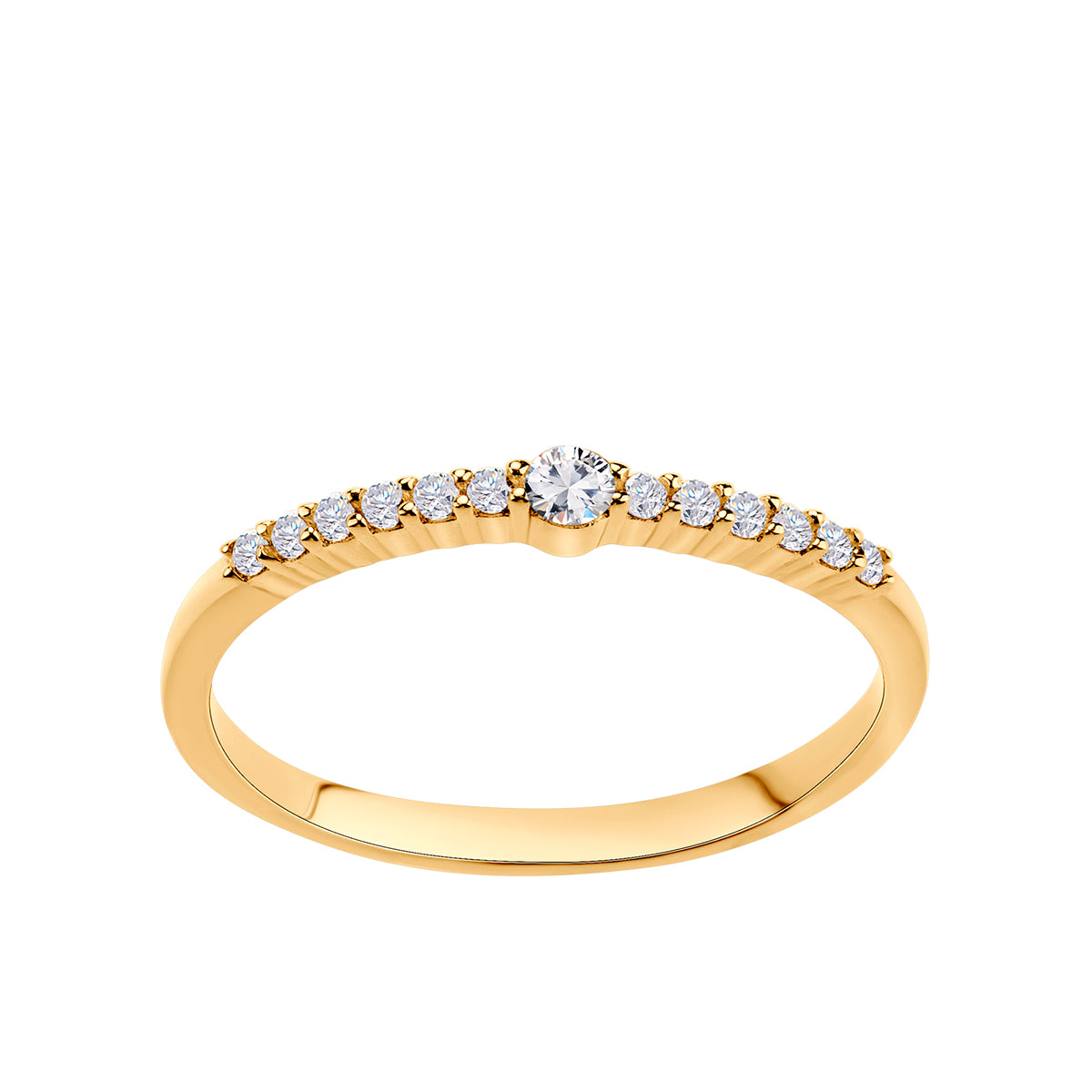 Pierścionek złoty z cyrkoniami