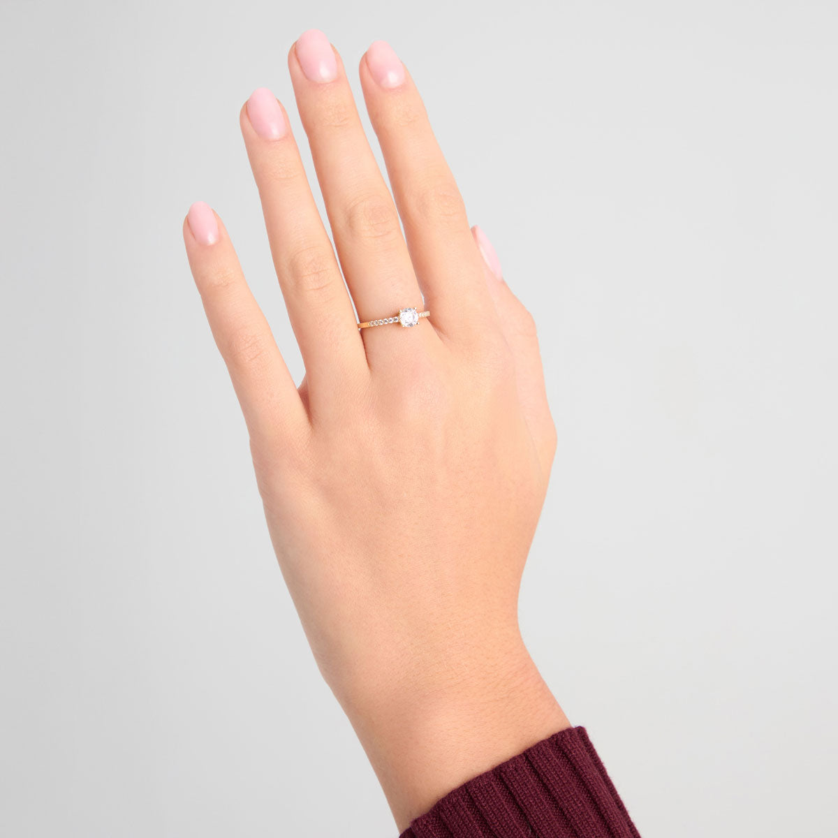 Pierścionek złoty z cyrkoniami