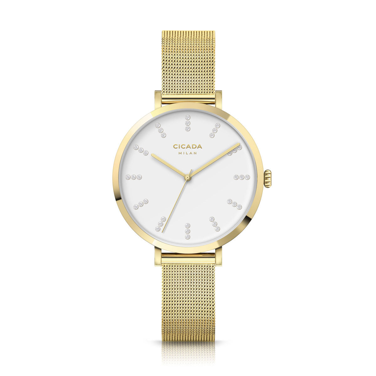 Zegarek stalowy na złotej bransolecie - Cicada Prezioza