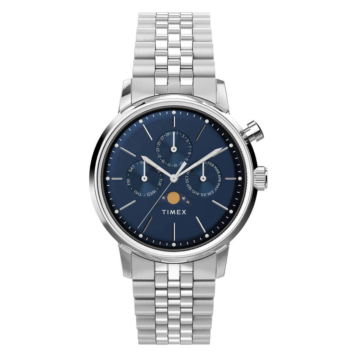 Zegarek na srebrnej bransolecie - Timex Marlin