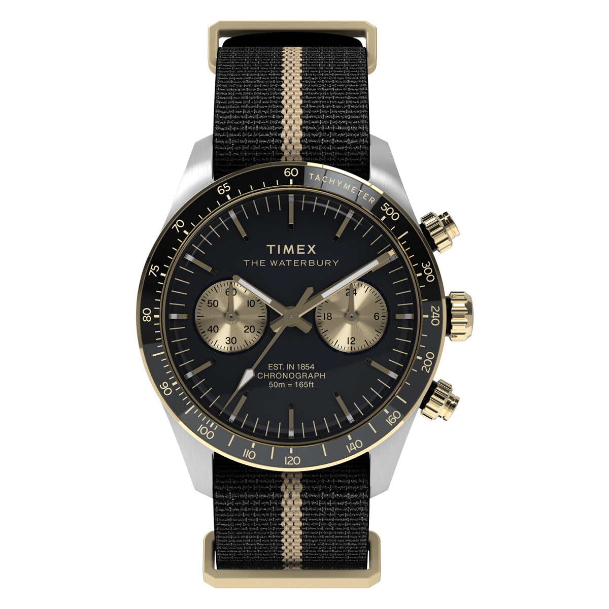 Zegarek na czarnym pasku - Timex Waterbury Heritage