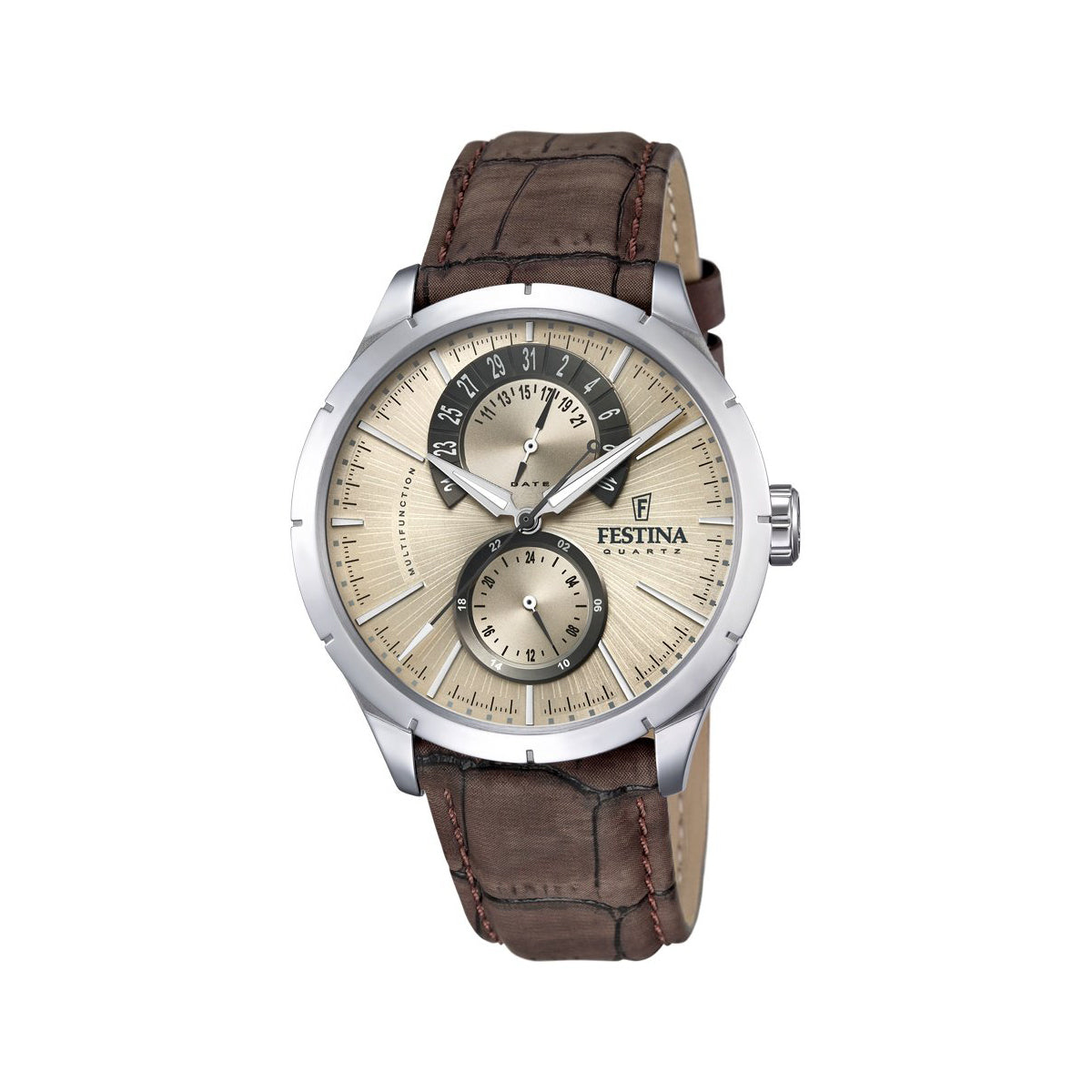 Zegarek na brązowym pasku - Festina Multifunction