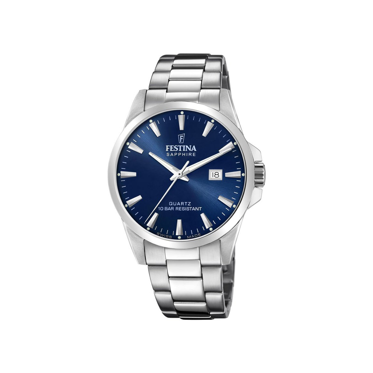 Zegarek na srebrnej bransolecie - Festina Swiss Made Classic Bracelet