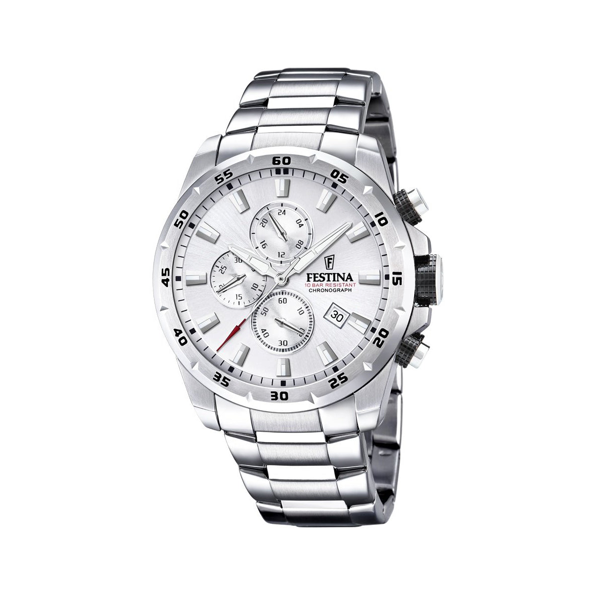 Zegarek na srebrnej bransolecie - Festina Timeless Chronograph