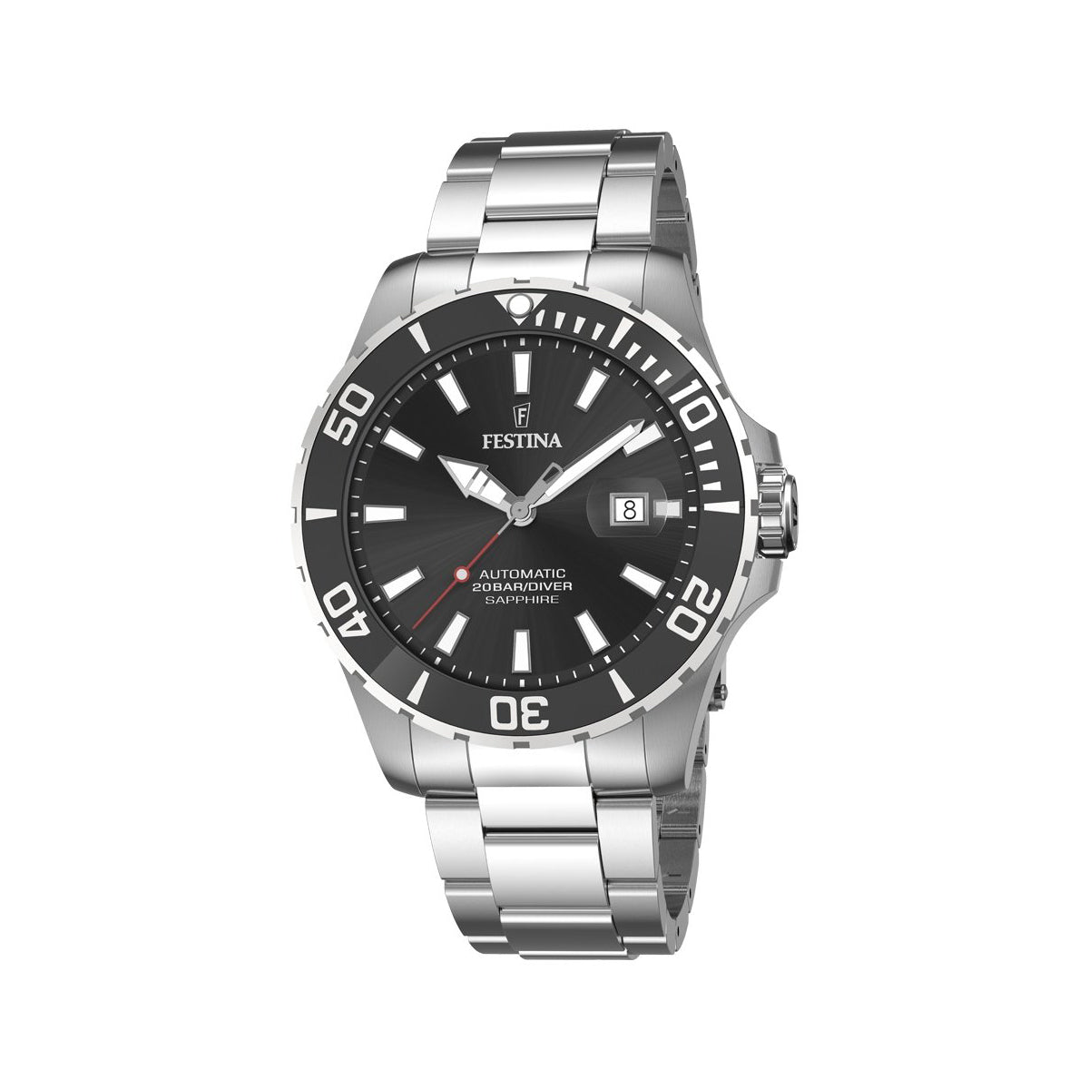 Zegarek na srebrnej bransolecie - Festina Automatic