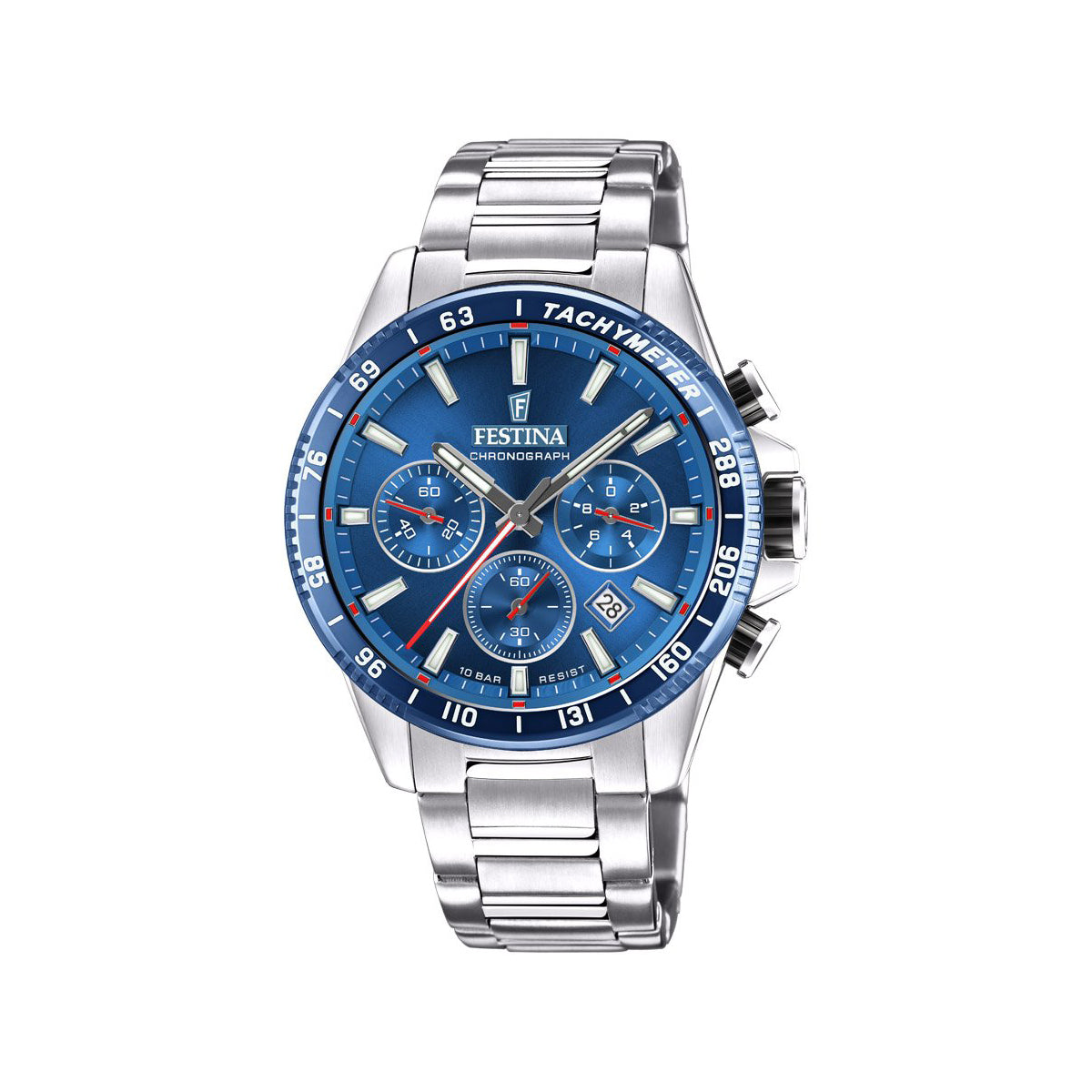 Zegarek na srebrnej bransolecie - Festina Timeless Chronograph