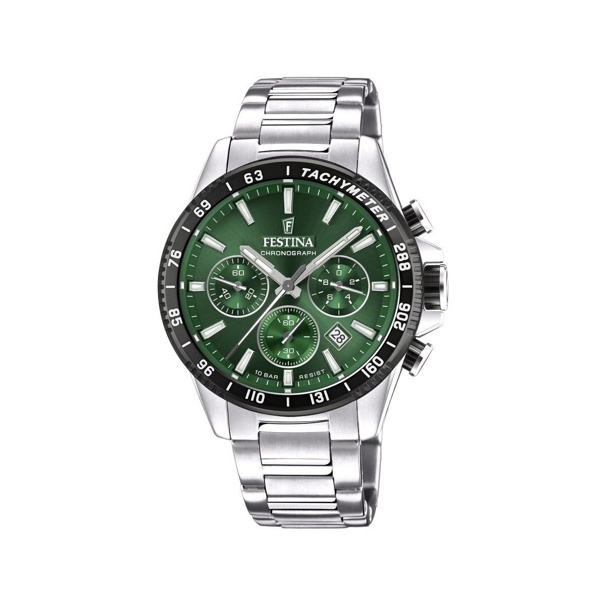 Zegarek na srebrnej bransolecie - Festina Timeless Chronograph