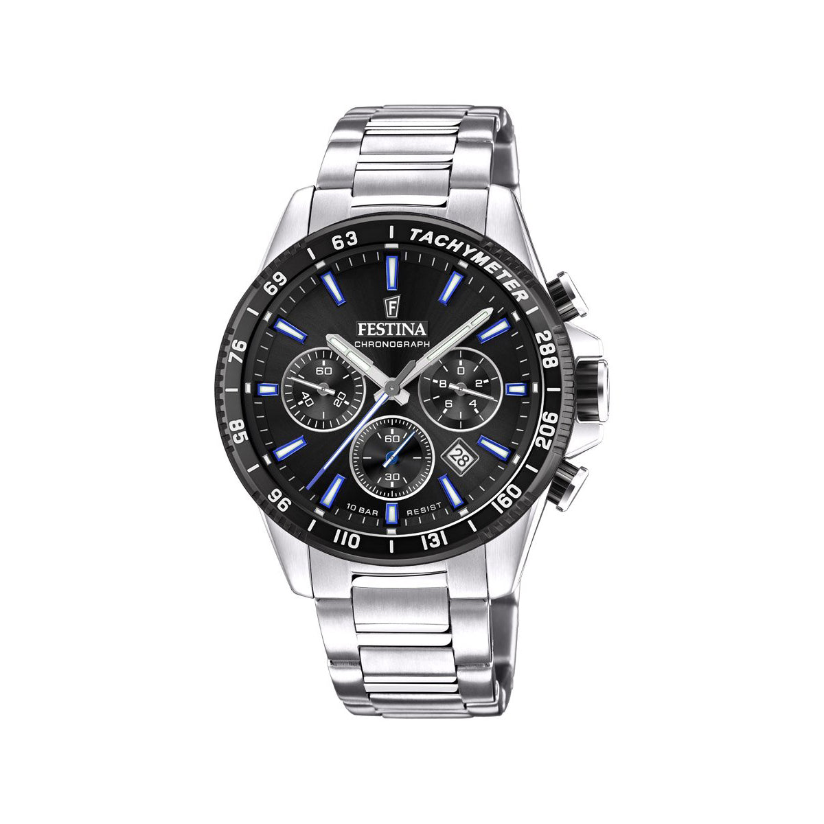 Zegarek na srebrnej bransolecie - Festina Timeless Chronograph