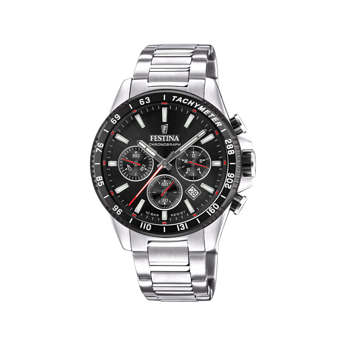 Zegarek na srebrnej bransolecie - Festina Timeless Chronograph