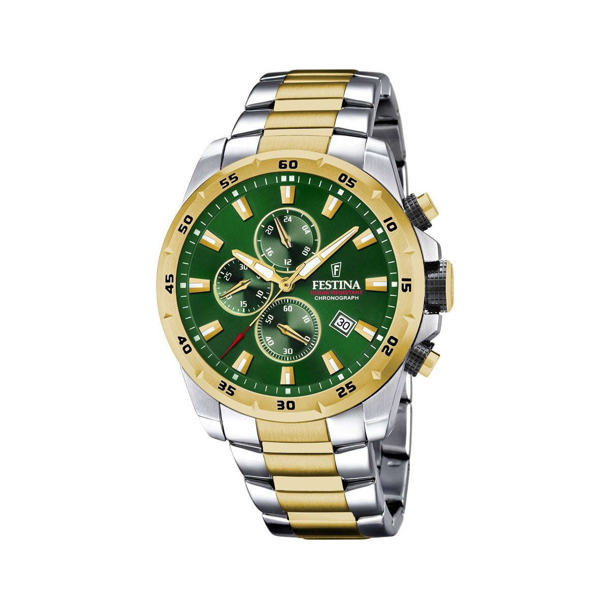 Zegarek na srebrno-złotej bransolecie - Festina Timeless Chronograph