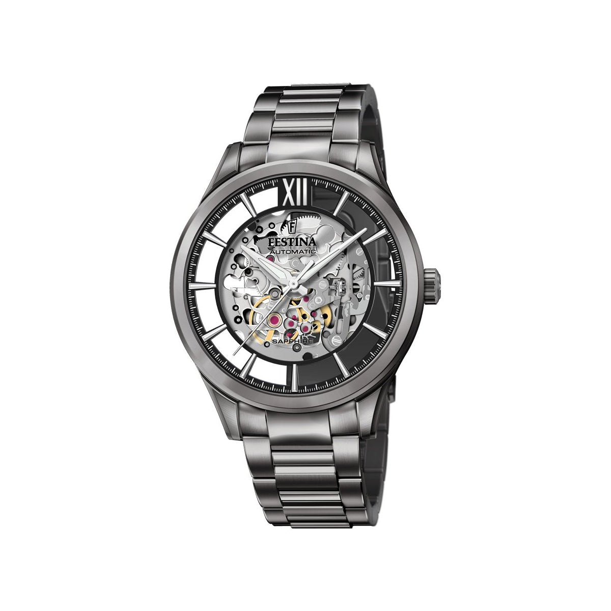 Zegarek na grafitowej bransolecie - Festina Automatic