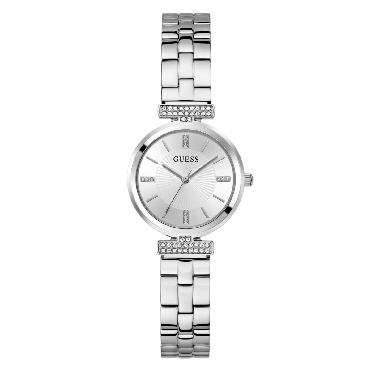 Zegarek na srebrnej bransolecie - Guess Array Silver