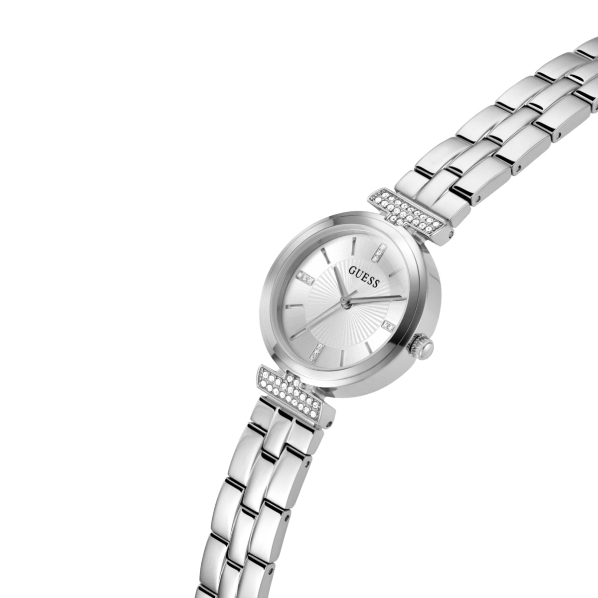 Zegarek na srebrnej bransolecie - Guess Array Silver