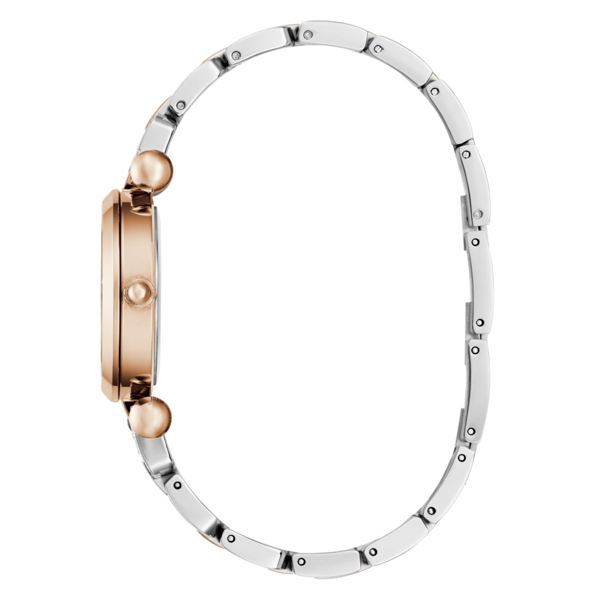 Zegarek na srebrno - różowej bransolecie - Guess Ginger