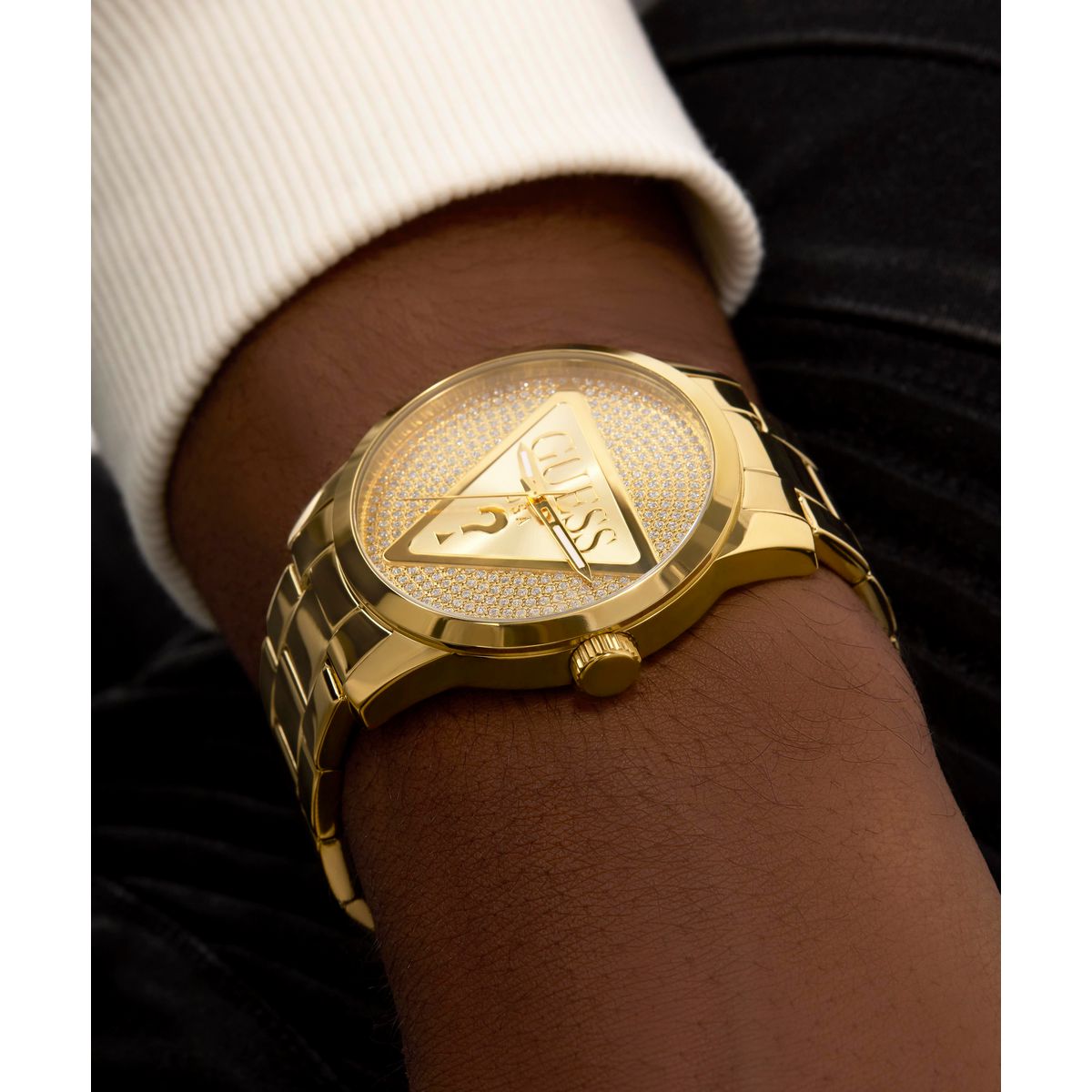 Zegarek na złotej bransolecie - Guess Badge